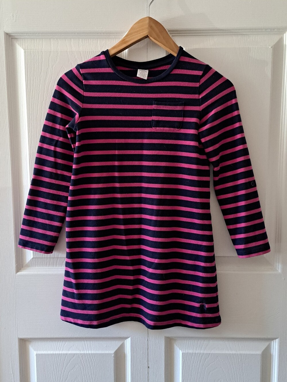 Gymboree Navy and Pink Striped Long-Sleeve Dress